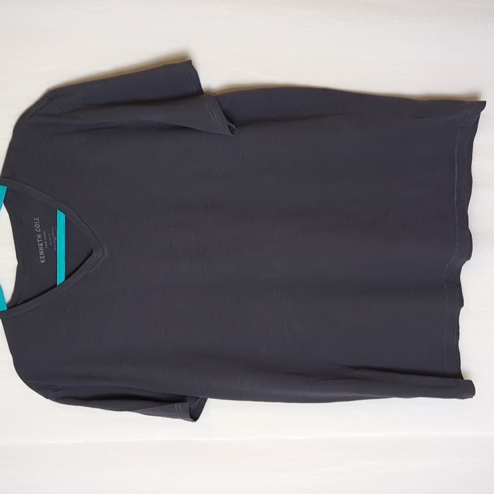 Two Kenneth Cole Classic V Neck Tee Shirt  Blue And Gray XL - Picture 3 of 8